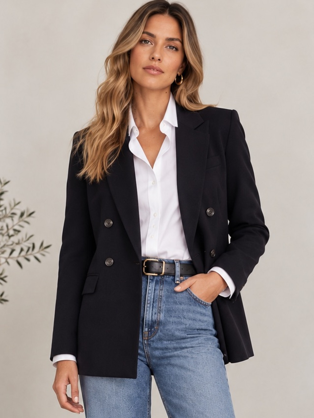 NWT LOFT Versa Double Breasted Blazer Black 12